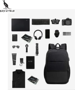 San Vitale® - Rugzak 2.0 Met USB Poort - Schooltas - 16 Inch Laptop Rugtas - Dames/Heren - 30L - Waterafstotend - Grijs 14 San Vitale® - Rugzak 2.0 Met USB Poort - Schooltas - 16 Inch Laptop Rugtas - Dames/Heren - 30L - Waterafstotend - Grijs -Schoolbenodigdheden 1009x1200