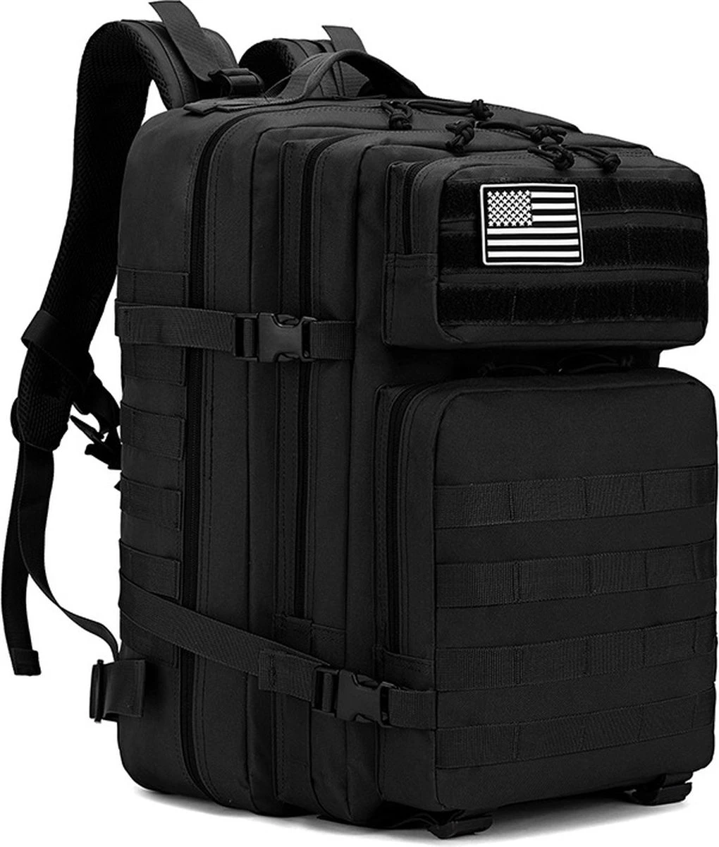 Merkloos Leger Rugzak - 45L - Camouflage - Militaire Tactische Tassen Voor Heren - Voor De Jacht - Voor Trekking - Rugzak - Waterdicht - Bug Out Bag - Airsoft - Zwart 1 Merkloos Leger Rugzak - 45L - Camouflage - Militaire Tactische Tassen Voor Heren - Voor De Jacht - Voor Trekking - Rugzak - Waterdicht - Bug Out Bag - Airsoft - Zwart