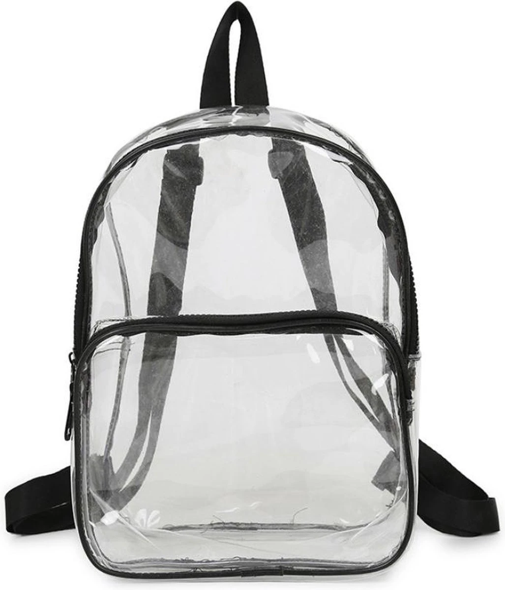 WiseGoods - Transparante Rugzak - Doorzichtige Tas - Waterbestendige Doorzichtige Rugzak - Studenten - Unisex - Zwart 1 WiseGoods - Transparante Rugzak - Doorzichtige Tas - Waterbestendige Doorzichtige Rugzak - Studenten - Unisex - Zwart