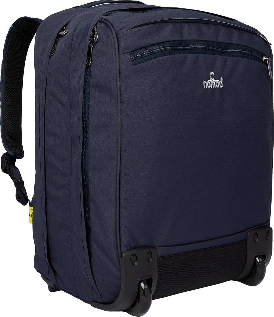NOMAD® Boarding Rugzak Trolley 26L Dark Navy | Reistas Met Wielen | Handbagage Laptopvak | 35x30x52cm Rugzaktrolley Volwassenen 2 NOMAD® Boarding Rugzak Trolley 26L Dark Navy | Reistas Met Wielen | Handbagage Laptopvak | 35x30x52cm Rugzaktrolley Volwassenen - Afbeelding 2