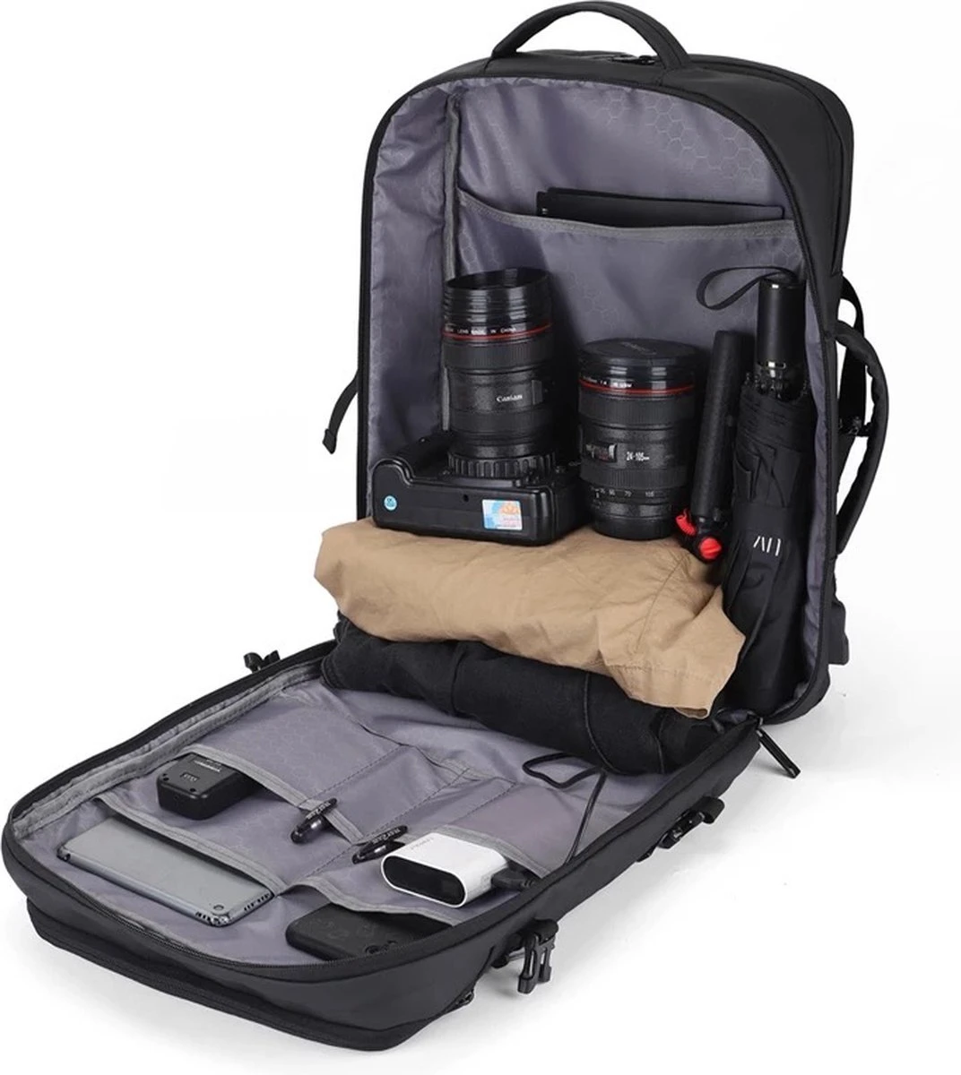 Merkloos Zakelijke Multifunctionele Rugzak/Schouder Tas - 17.5 Inch Laptop Vak - USB Poort - Voor Werk,School,Reizen - Waterdichte Tas Voor Heren/Dames - Backpack - Zwart Extra Vakken 7 Merkloos Zakelijke Multifunctionele Rugzak/Schouder Tas - 17.5 Inch Laptop Vak - USB Poort - Voor Werk,School,Reizen - Waterdichte Tas Voor Heren/Dames - Backpack - Zwart Extra Vakken - Afbeelding 7