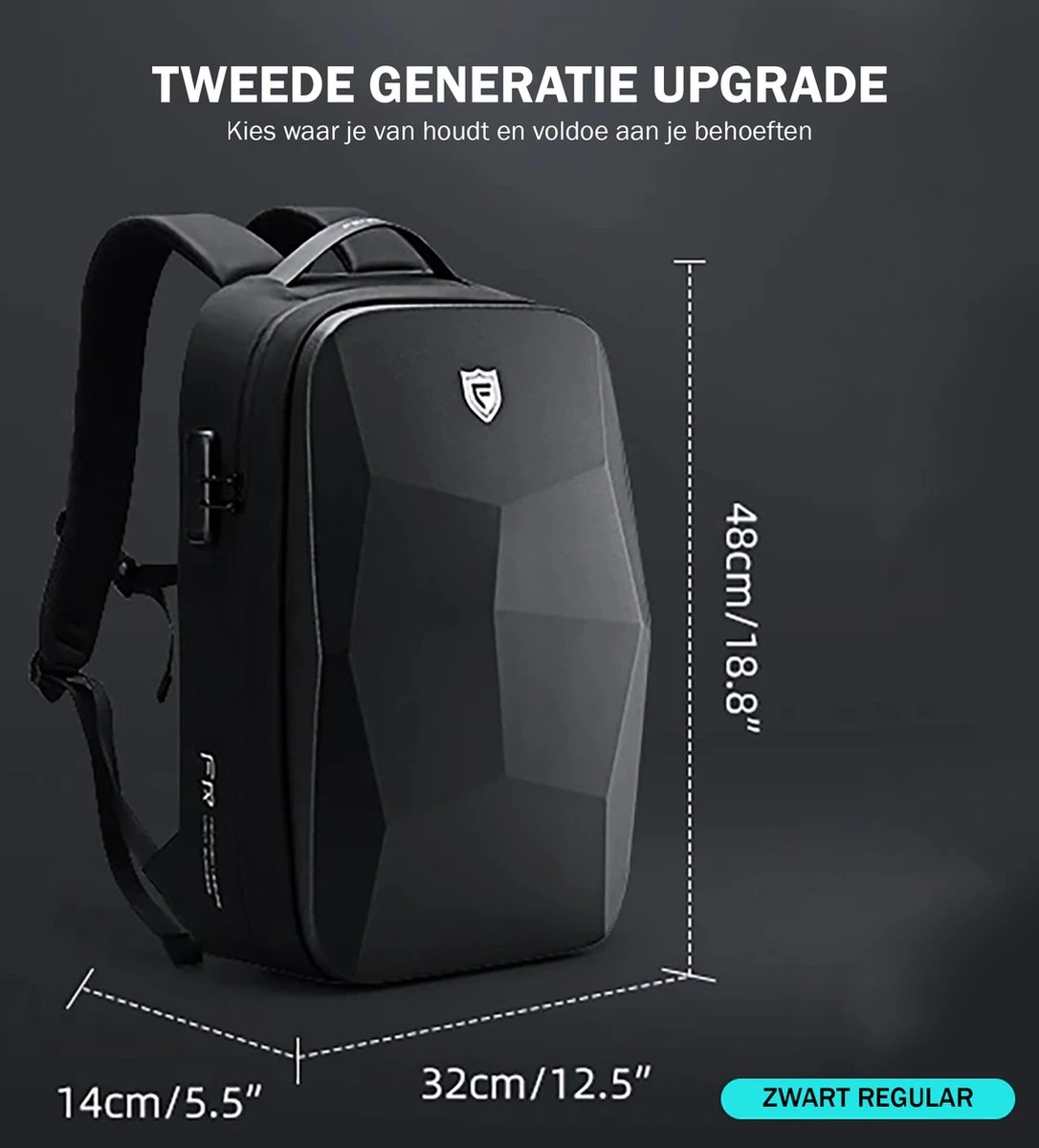 Brandie® - Rugzak - Geschikt Voor 17.3 Inch Laptop - Reistas - Schoudertas - Waterdichte - USB Opladen - Hoge Capaciteit - Anti Diefstal - Normaal Zwart - Voor Heren Tas - Grootte 14*32*48cm - Gewicht 1.3 Kg 13 Brandie® - Rugzak - Geschikt Voor 17.3 Inch Laptop - Reistas - Schoudertas - Waterdichte - USB Opladen - Hoge Capaciteit - Anti Diefstal - Normaal Zwart - Voor Heren Tas - Grootte 14*32*48cm - Gewicht 1.3 Kg - Afbeelding 13