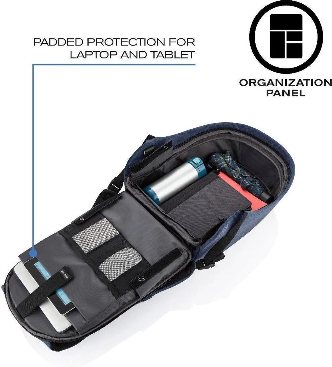 XD Design Bobby Hero Small - Anti-Diefstal Rugzak 11.5 Liter -Navy 16 XD Design Bobby Hero Small - Anti-Diefstal Rugzak 11.5 Liter -Navy - Afbeelding 16