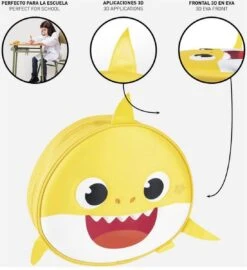 3D-Kinderrugzak Baby Shark Geel (30 X 28 X 9 Cm) -Schoolbenodigdheden 1098x1200
