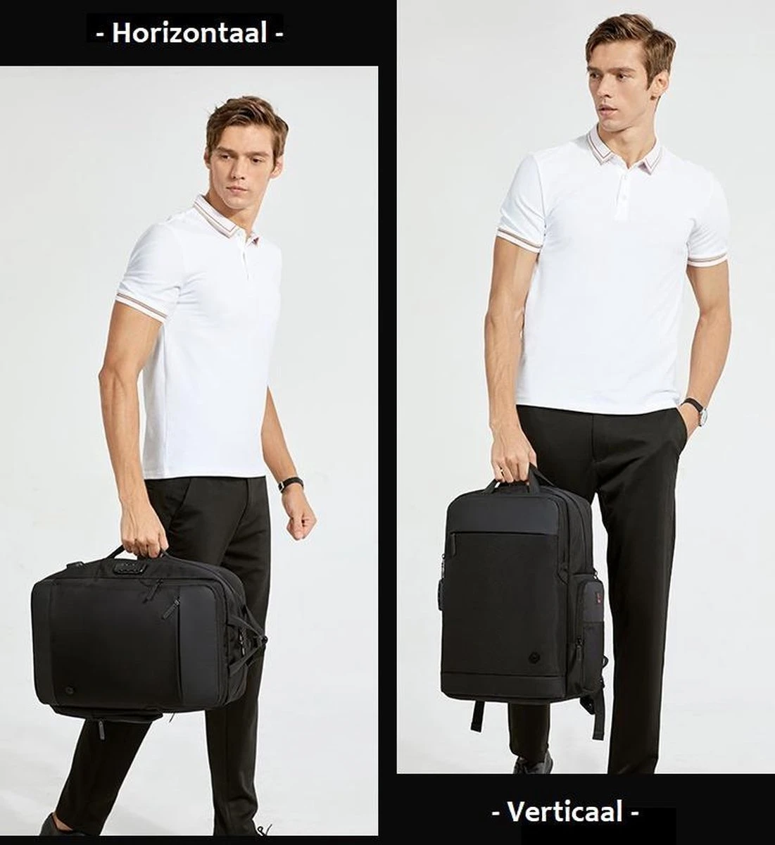 Golden Wolf Rugzak Anti-diefstal / Rugtas / Reistas / Weekendtas / Schooltas / 46x31x18(of 27)cm (25 Of 37l)/ Laptop 17 Inch / USB -oplaadpoort / Zwart / Waterfles 8 Golden Wolf Rugzak Anti-diefstal / Rugtas / Reistas / Weekendtas / Schooltas / 46x31x18(of 27)cm (25 Of 37l)/ Laptop 17 Inch / USB -oplaadpoort / Zwart / Waterfles - Afbeelding 8