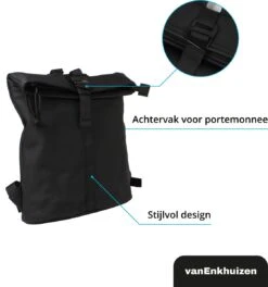 VanEnkhuizen Rolltop Rugzak 9 Liter - Waterafstotend En Thermo Materiaal - Zwart -Schoolbenodigdheden 1124x1200 5