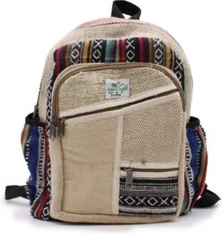 Kleine Hennep Rugzak - Rugtas - Zigzag-ritsen - 30x22x7cm