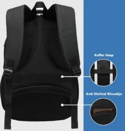 Kono Rugzak - Schooltas - 15,6 Inch Laptop Rugtas - Dames/Heren - 28L - Waterafstotend - Zwart 18 Kono Rugzak - Schooltas - 15,6 Inch Laptop Rugtas - Dames/Heren - 28L - Waterafstotend - Zwart -Schoolbenodigdheden 1145x1200 2