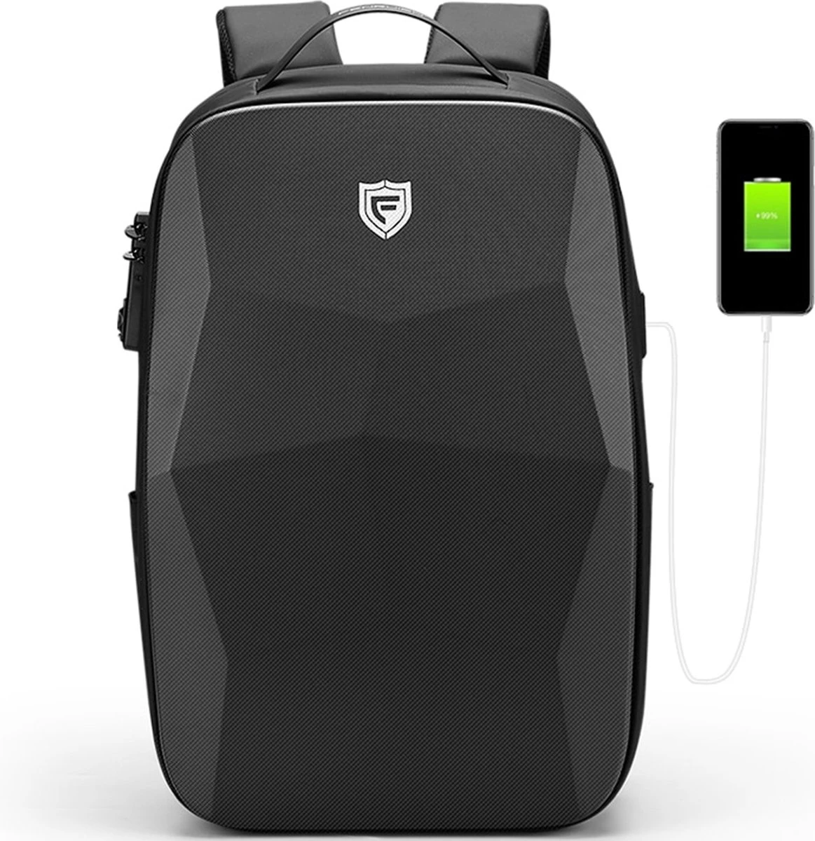 Brandie® - Rugzak - Geschikt Voor 17.3 Inch Laptop - Reistas - Schoudertas - Waterdichte - USB Opladen - Hoge Capaciteit - Anti Diefstal - Normaal Zwart - Voor Heren Tas - Grootte 14*32*48cm - Gewicht 1.3 Kg 12 Brandie® - Rugzak - Geschikt Voor 17.3 Inch Laptop - Reistas - Schoudertas - Waterdichte - USB Opladen - Hoge Capaciteit - Anti Diefstal - Normaal Zwart - Voor Heren Tas - Grootte 14*32*48cm - Gewicht 1.3 Kg - Afbeelding 12