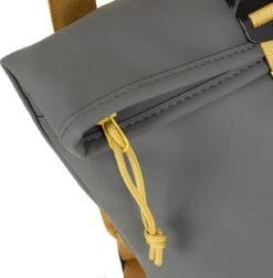 New Rebels® Tim - Rugtas - Grijs/Geel - Waterbestendig - Roll-top - 1312108 - 27x8x33cm - Rugzak / Backpack -Schoolbenodigdheden 1175x1200 5