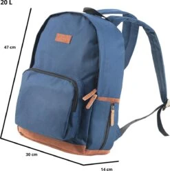 Chappo Rugzak Classic - Vintage Rugtas 18 Ltr - Schooltas - Werktas - Waterbestendig - Blauw -Schoolbenodigdheden 1193x1200 7