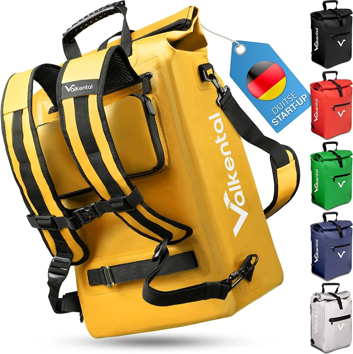 Valkental - 3in1 Fietstas - Geschikt Als Bagagetas, Rugzak En Schoudertas - Waterdicht & Reflecterend - 23L 1 Valkental - 3in1 Fietstas - Geschikt Als Bagagetas, Rugzak En Schoudertas - Waterdicht & Reflecterend - 23L