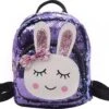 Meisjes Rugtas - Schooltas - Meisjes Rugzak - Paars - 32X22 CM - School - Rugzak - Glitter - Konijntje - Pailletten - 3-8 Jaar - Tas - CADEAU TIP!