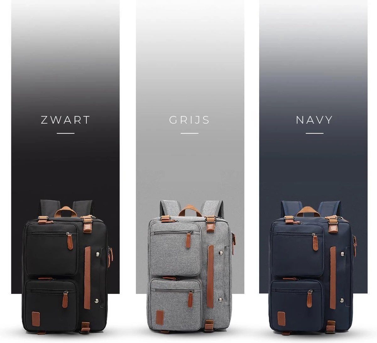 Laptoptas 2 In 1 Laptop Rugtas Schoudertas Voor 15.6 Inch Laptop – Zwart 11 Laptoptas 2 In 1 Laptop Rugtas Schoudertas Voor 15.6 Inch Laptop – Zwart - Afbeelding 11