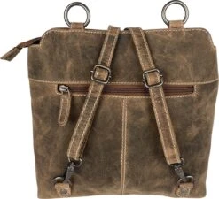 Anti-diefstal Rugtas - Rugzak Dames - Schoudertas Leer - Backpack - Echt Buffelleer - Cognac -Schoolbenodigdheden 1200x1091
