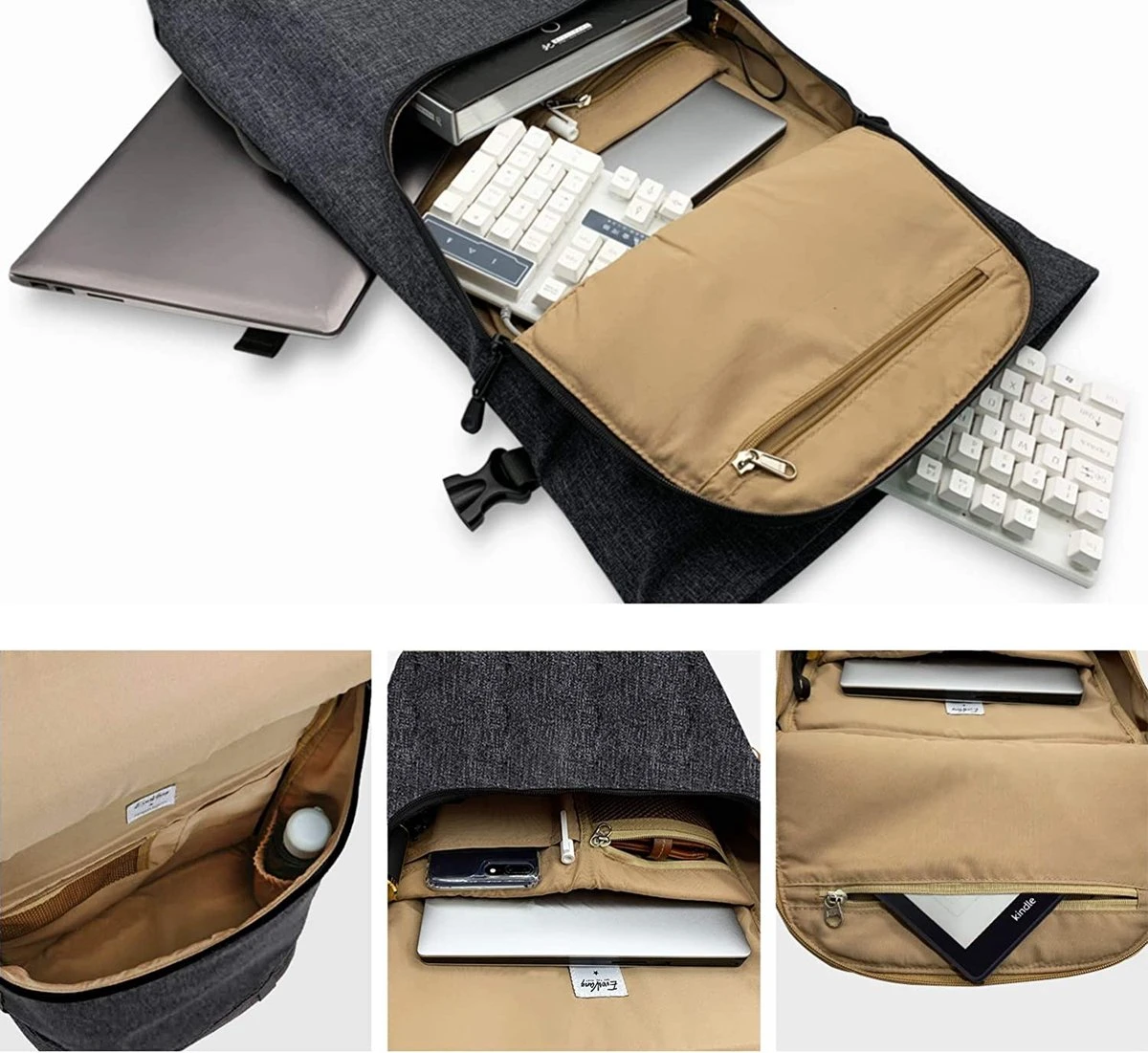 EverVanz Laptop Rugtas Vrouw & Man Roll Top Waterdicht Reizen Wandelen Rugzak Lichtgewicht Casual Dagrugzak Stijlvol Schooltas 5 EverVanz Laptop Rugtas Vrouw & Man Roll Top Waterdicht Reizen Wandelen Rugzak Lichtgewicht Casual Dagrugzak Stijlvol Schooltas - Afbeelding 5