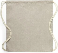 Rugzak Van Gerecycled Katoen - Rugtas - Gymtas - Trekkoord - Beige