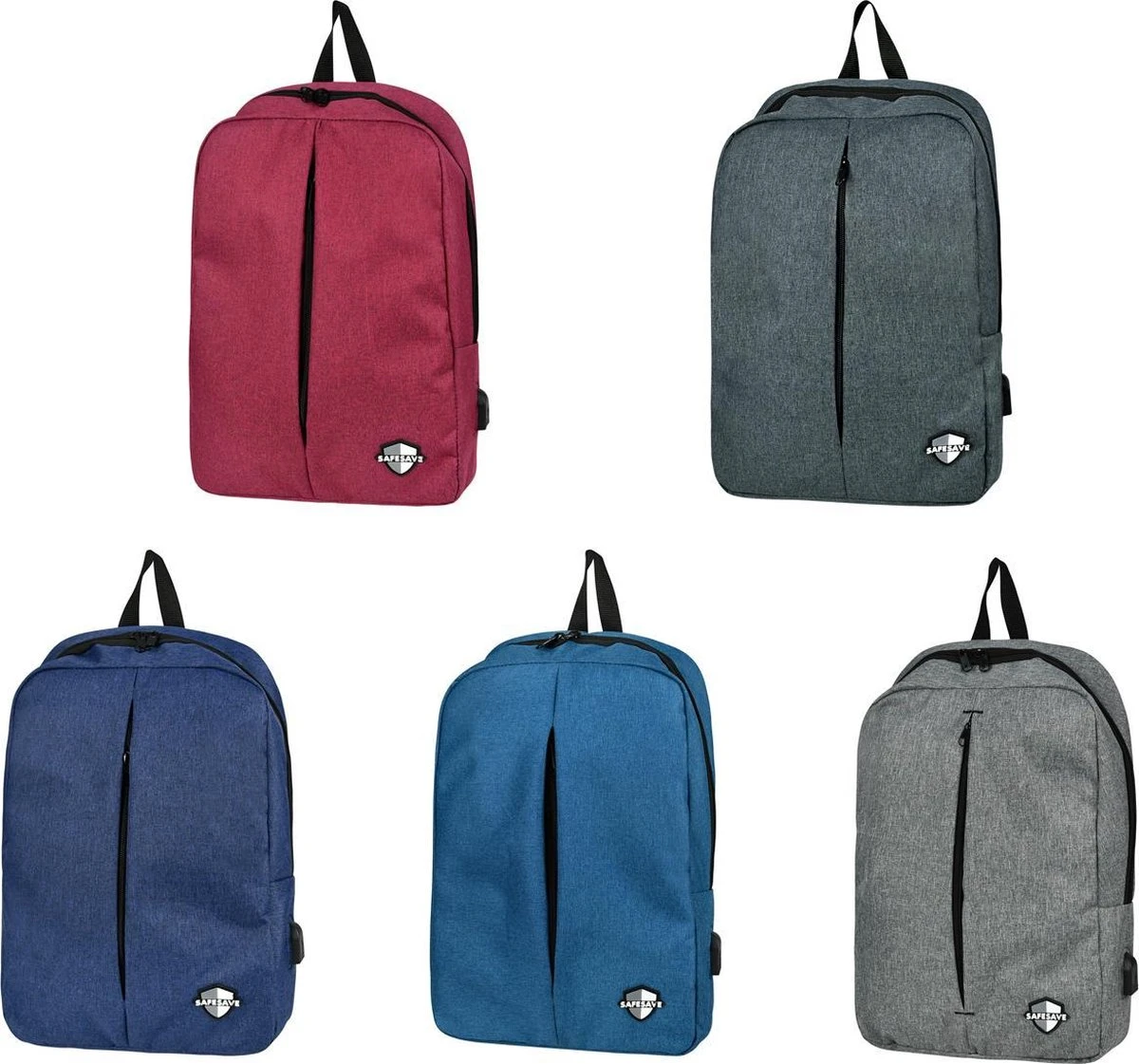 SafeSave Rugtas – Waterafstotende Schooltas Met Laptop Vak En Usb Aansluiting – Schoudertas – 15.6 Inch – Lichtblauw 8 SafeSave Rugtas – Waterafstotende Schooltas Met Laptop Vak En Usb Aansluiting – Schoudertas – 15.6 Inch – Lichtblauw - Afbeelding 8