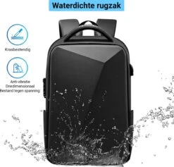 Brandie® - Rugzak - Voor Heren Reistas - Reistas - Schoudertas - Waterdichte Rugzakken - Schooltas - Anti Diefstal - USB Opladen - Heren Zakelijke Reistas Rugzak - 5013 Grootte 12*32*45 Cm - Zwart Upgraden - Gewicht 1.3 Kg -Schoolbenodigdheden 1200x1149