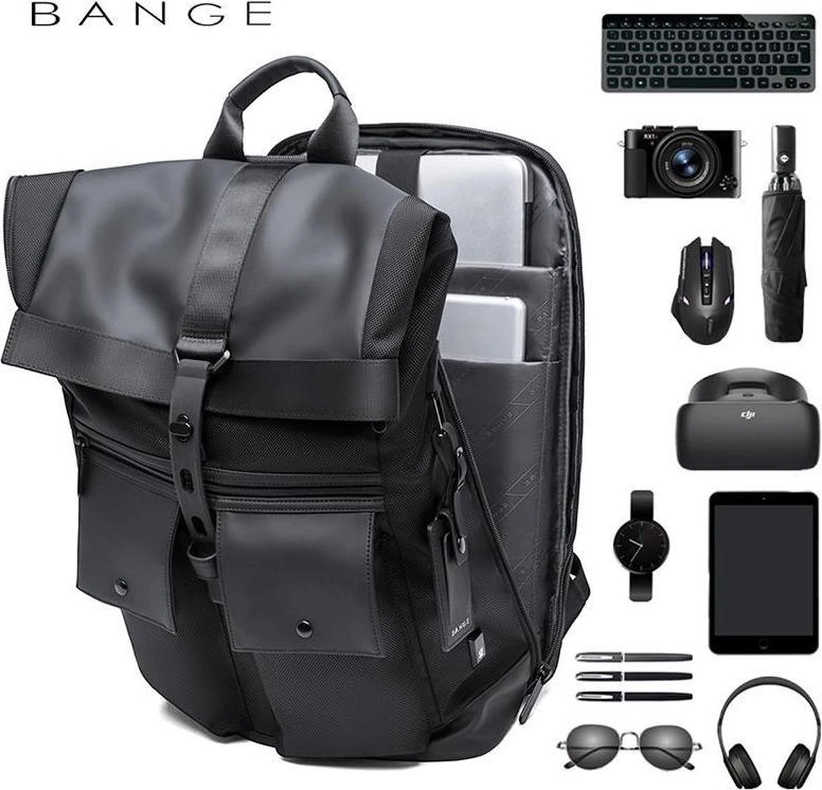Bange Rugzak - 15,6 Inch Laptop Vak - Multifunctioneel - Comfort - Incl. Smart Thermosfles 10 Bange Rugzak - 15,6 Inch Laptop Vak - Multifunctioneel - Comfort - Incl. Smart Thermosfles - Afbeelding 10