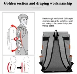 Veran Rugtas - Rugzak - 25 Liter - 15,6" Laptopvak - Boekentas - Vintage - Laptop - School - Boekentas - Grijs -Schoolbenodigdheden 1200x1164 1