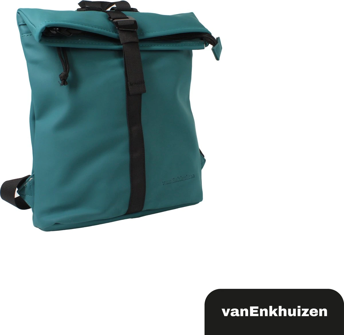 VanEnkhuizen Rolltop Rugzak 9 Liter - Waterafstotend En Thermo Materiaal - Turquoise 4 VanEnkhuizen Rolltop Rugzak 9 Liter - Waterafstotend En Thermo Materiaal - Turquoise - Afbeelding 4