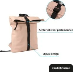 VanEnkhuizen Rolltop Rugzak 9 Liter - Waterafstotend En Thermo Materiaal - Roze -Schoolbenodigdheden 1200x1183 6