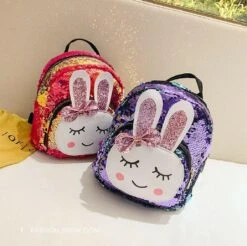 Meisjes Rugtas - Schooltas - Meisjes Rugzak - Paars - 32X22 CM - School - Rugzak - Glitter - Konijntje - Pailletten - 3-8 Jaar - Tas - CADEAU TIP! -Schoolbenodigdheden 1200x1196 3