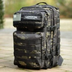 LAYSTON. - 45L Sport School Werk Rugtas - Sport Rugzak - Tactical Backpack - Waterafstotend - Camo Groen -Schoolbenodigdheden 1200x1199 2