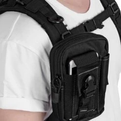 Merkloos Nylon Heuptas Waterdicht - Outdoor - Anti-Diefstal - Zwart - Met Survival Card - 34x25,2 Cm -Schoolbenodigdheden 1200x1200 1198