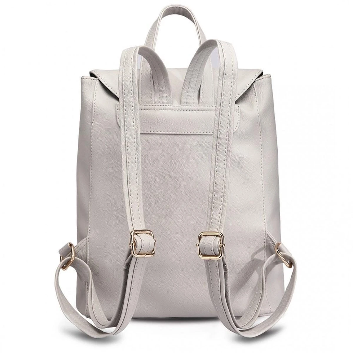 Miss LuLu Rugzak - Dames Rugtas - Kwalitatieve Kunstleren Rug Tas - Licht Grijs (E1669 LGY) 3 Miss LuLu Rugzak - Dames Rugtas - Kwalitatieve Kunstleren Rug Tas - Licht Grijs (E1669 LGY) - Afbeelding 3