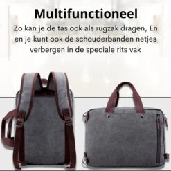 Jeusin® Multifunctionele Comfortabele Laptoptas 3-in-1 Rugtas - Schoudertas - Voor 17,3-inch Laptop Formaat - Grijs 13 Jeusin® Multifunctionele Comfortabele Laptoptas 3-in-1 Rugtas - Schoudertas - Voor 17,3-inch Laptop Formaat - Grijs -Schoolbenodigdheden 1200x1200 1310