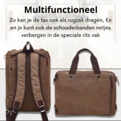Jeusin® Multifunctionele Comfortabele Laptoptas 3-in-1 Rugtas - Schoudertas - Voor 17,3-inch Laptop Formaat - Bruin 12 Jeusin® Multifunctionele Comfortabele Laptoptas 3-in-1 Rugtas - Schoudertas - Voor 17,3-inch Laptop Formaat - Bruin -Schoolbenodigdheden 1200x1200 1315
