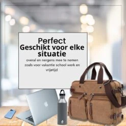 Jeusin® Multifunctionele Comfortabele Laptoptas 3-in-1 Rugtas - Schoudertas - Voor 17,3-inch Laptop Formaat - Bruin 13 Jeusin® Multifunctionele Comfortabele Laptoptas 3-in-1 Rugtas - Schoudertas - Voor 17,3-inch Laptop Formaat - Bruin -Schoolbenodigdheden 1200x1200 1316