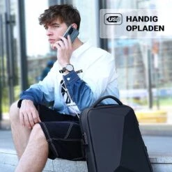 Brandie® - Rugzak - Voor Heren Reistas - Reistas - Schoudertas - Waterdichte Rugzakken - Schooltas - Anti Diefstal - USB Opladen - Heren Zakelijke Reistas Rugzak - 5013 Grootte 12*32*45 Cm - Zwart Upgraden - Gewicht 1.3 Kg -Schoolbenodigdheden 1200x1200 2
