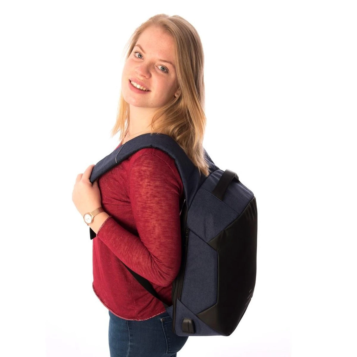 Rugzak - Anti Theft - Anti-diefstal - 32 Liter - Geschikt Voor Laptop - Blauw - Schooltas 4 Rugzak - Anti Theft - Anti-diefstal - 32 Liter - Geschikt Voor Laptop - Blauw - Schooltas - Afbeelding 4