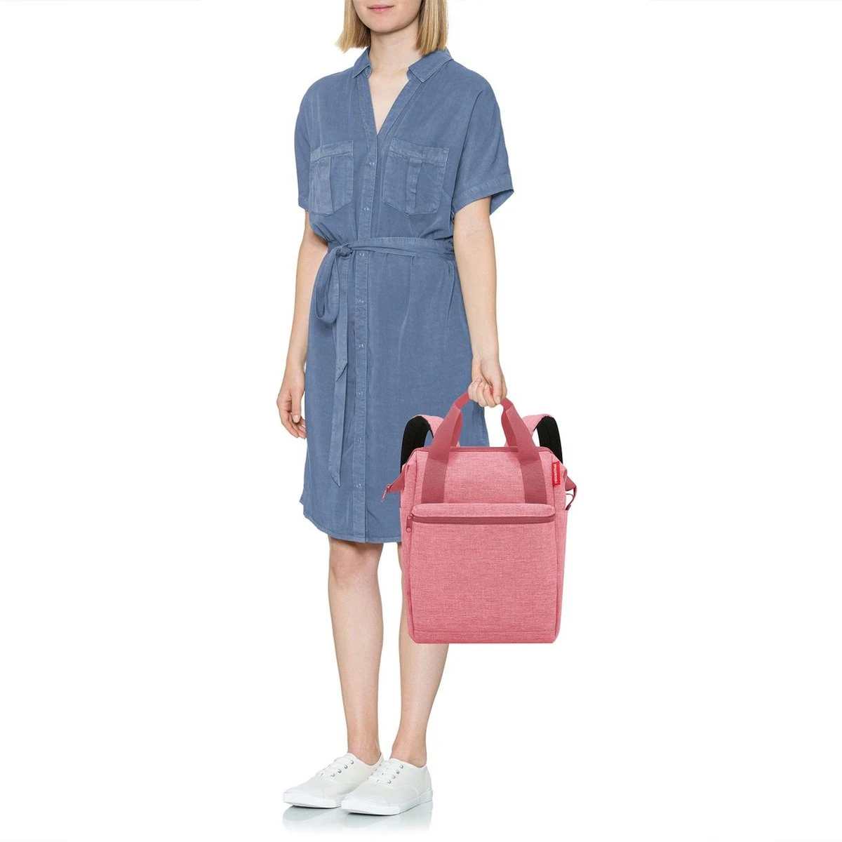 Reisenthel Allrounder R Schouder/ Rugtas - 12L - Twist Berry Roze 4 Reisenthel Allrounder R Schouder/ Rugtas - 12L - Twist Berry Roze - Afbeelding 4