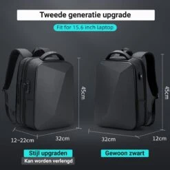 Brandie® - Rugzak - Voor Heren Reistas - Reistas - Schoudertas - Waterdichte Rugzakken - Schooltas - Anti Diefstal - USB Opladen - Heren Zakelijke Reistas Rugzak - 5013 Grootte 12*32*45 Cm - Zwart Upgraden - Gewicht 1.3 Kg -Schoolbenodigdheden 1200x1200 4
