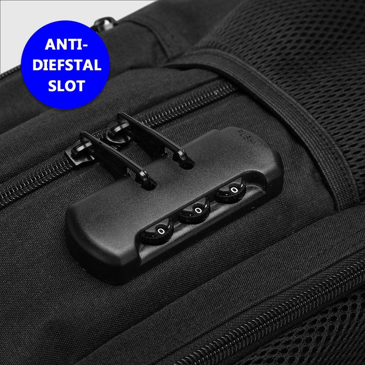 Kono Rugzak - Schooltas - 15,6 Inch Laptop Rugtas - Dames/Heren - 28L - Waterafstotend - Zwart 5 Kono Rugzak - Schooltas - 15,6 Inch Laptop Rugtas - Dames/Heren - 28L - Waterafstotend - Zwart - Afbeelding 5