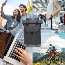 EverVanz Laptop Rugtas Vrouw & Man Roll Top Waterdicht Reizen Wandelen Rugzak Lichtgewicht Casual Dagrugzak Stijlvol Schooltas 11 EverVanz Laptop Rugtas Vrouw & Man Roll Top Waterdicht Reizen Wandelen Rugzak Lichtgewicht Casual Dagrugzak Stijlvol Schooltas -Schoolbenodigdheden 1200x1200 65