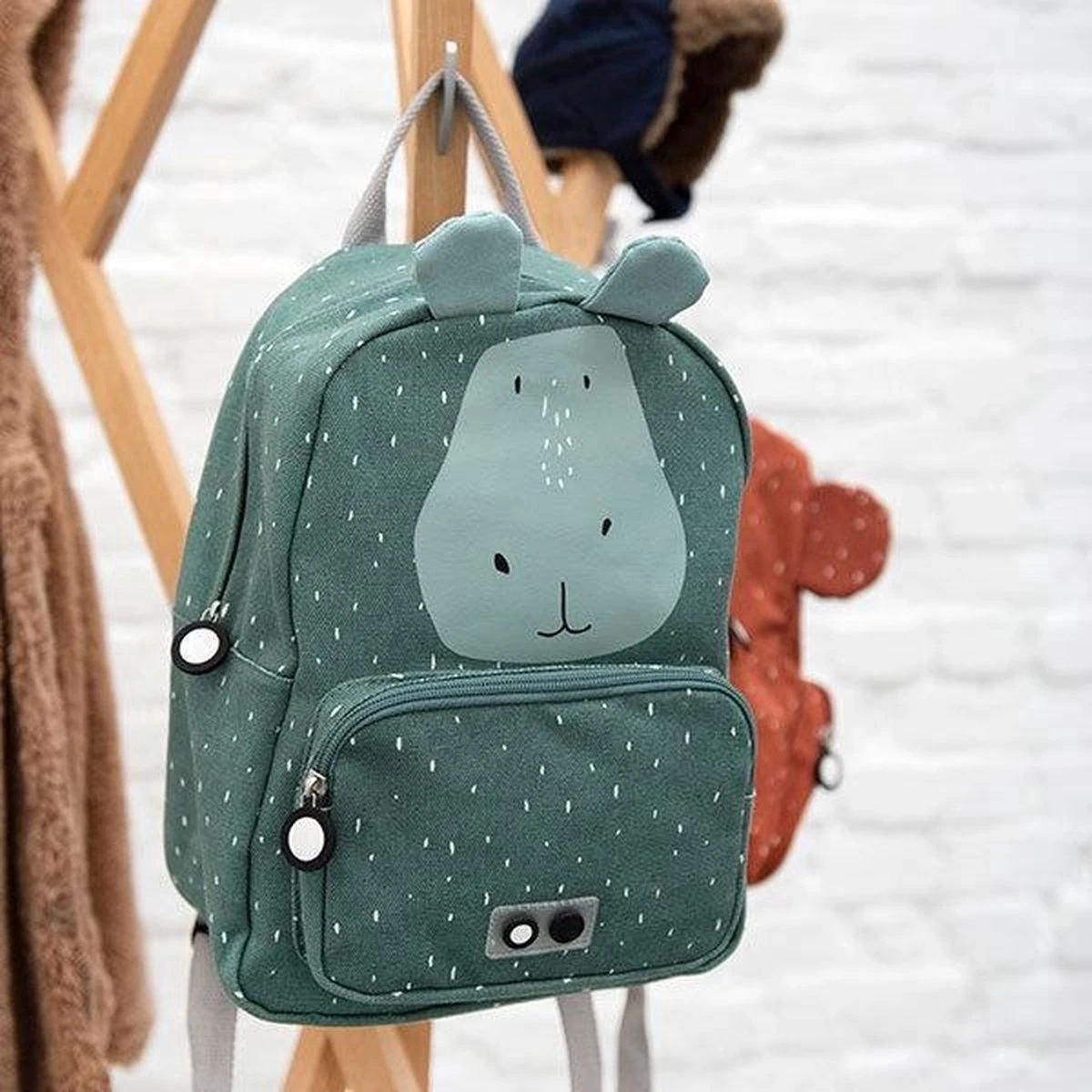 Trixie Hippo Kinderrugzak / Rugtas / Schooltas - Backpack - 12 Liter - Katoen - Blauw 16 Trixie Hippo Kinderrugzak / Rugtas / Schooltas - Backpack - 12 Liter - Katoen - Blauw - Afbeelding 16