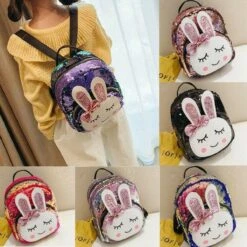 Meisjes Rugtas - Schooltas - Meisjes Rugzak - Paars - 32X22 CM - School - Rugzak - Glitter - Konijntje - Pailletten - 3-8 Jaar - Tas - CADEAU TIP! -Schoolbenodigdheden 1200x1200 757