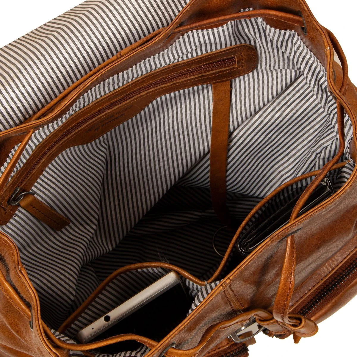 Justified Bags® Nynke Leren Classic Rugtas Cognac 2 Justified Bags® Nynke Leren Classic Rugtas Cognac - Afbeelding 2