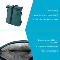 VanEnkhuizen Rolltop Rugzak 9 Liter - Waterafstotend En Thermo Materiaal - Turquoise 9 VanEnkhuizen Rolltop Rugzak 9 Liter - Waterafstotend En Thermo Materiaal - Turquoise -Schoolbenodigdheden 1200x1200 961