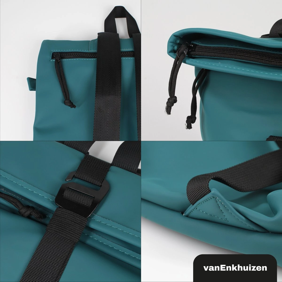 VanEnkhuizen Rolltop Rugzak 9 Liter - Waterafstotend En Thermo Materiaal - Turquoise 5 VanEnkhuizen Rolltop Rugzak 9 Liter - Waterafstotend En Thermo Materiaal - Turquoise - Afbeelding 5
