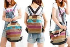 Miss Lulu Dames Handtas - Schoudertas - Rugtas Met Regenboogpatroon – Schooltas – Laptoptas (E1711) -Schoolbenodigdheden 1200x808 2