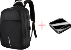 Merkloos Rugzak Anti-diefstal / 40x28x14cm (20l)/ Laptop 15,6 Inch / USB-oplaadpoort / Zwart / Powerbank (20mAh)