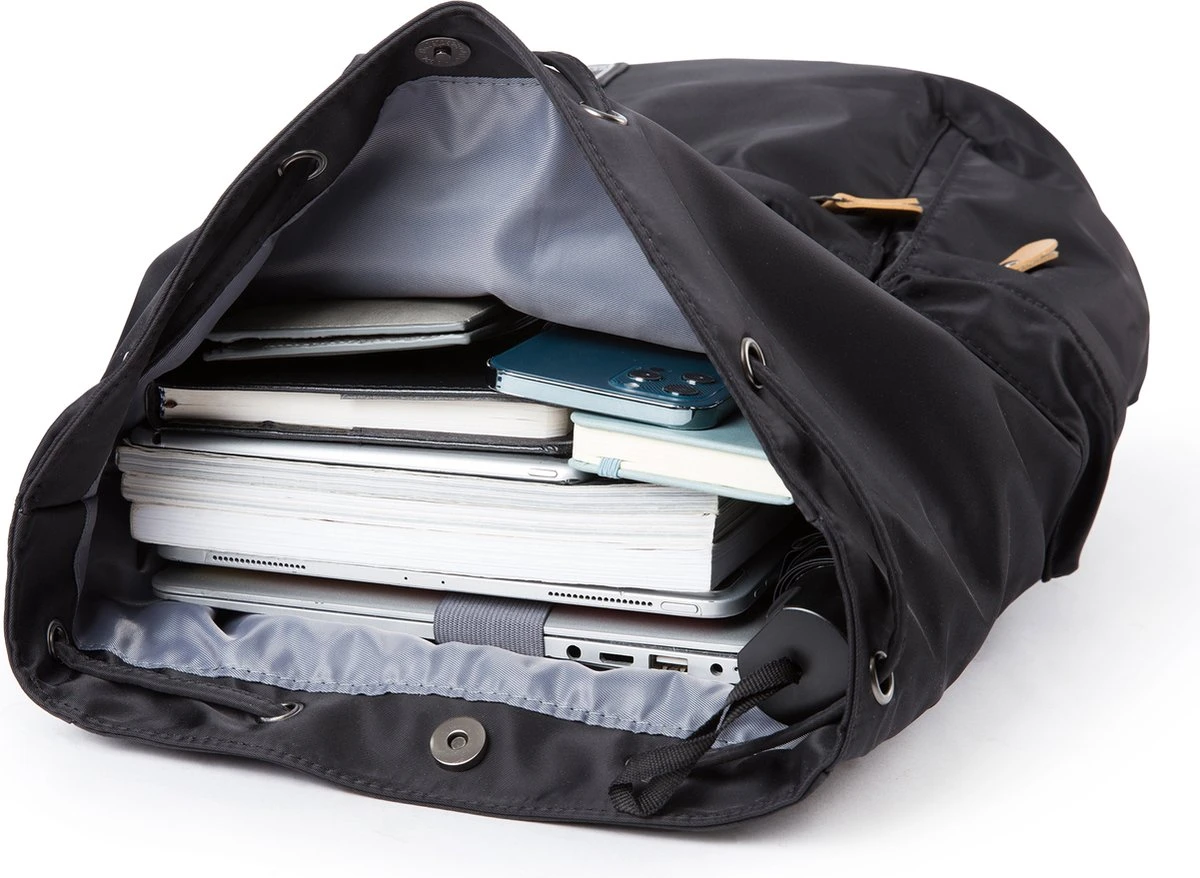 HEANVÈR Vintage Oxfort Rugzak - Waterdichte Rugtas 23L - 15,6 Inch Laptop Tas - Zwart 8 HEANVÈR Vintage Oxfort Rugzak - Waterdichte Rugtas 23L - 15,6 Inch Laptop Tas - Zwart - Afbeelding 8