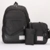 Dailyibed - 3 Delige Rugzak Set - 1980 - Schooltas - Laptoptas - Schoudertas - Usb Poort - Zwart