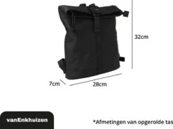 VanEnkhuizen Rolltop Rugzak 9 Liter - Waterafstotend En Thermo Materiaal - Zwart -Schoolbenodigdheden 1200x900 9